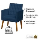 Ver imagem 4 de Poltrona Decor para Studio Cliente Tecido Suede Base Fixa Pés em Madeira Natural Suporta 120 Kg