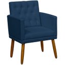 Ver imagem 5 de Poltrona Decor para Studio Cliente Tecido Suede Base Fixa Pés em Madeira Natural Suporta 120 Kg