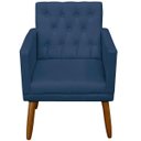 Ver imagem 1 de Poltrona Decor para Studio Cliente Tecido Suede Base Fixa Pés em Madeira Natural Suporta 120 Kg