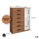 Ver imagem 4 de Cômoda Sapateira Multiuso Reforçada 1 Porta 6 Gavetas Cinamomo