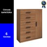 Cômoda Sapateira Multiuso Reforçada 1 Porta 6 Gavetas Cinamomo - 3