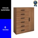 Ver imagem 3 de Cômoda Sapateira Multiuso Reforçada 1 Porta 6 Gavetas Cinamomo