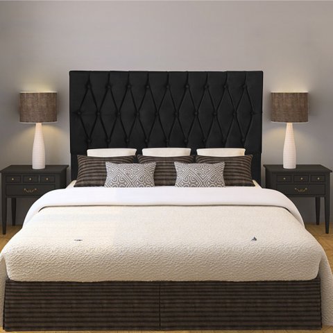 Cabeceira Casal 1,40m Paris Suede Preto Dal Poz Estofados