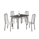 Ver imagem 2 de Conjunto Sala de Jantar com 4 Cadeiras Lívia Prata/Bege