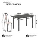Ver imagem 3 de Conjunto Sala de Jantar com 4 Cadeiras Lívia Prata/Bege