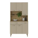 Ver imagem 7 de Armário de Cozinha Compacta 6 Portas 1 Gaveta Apolo - Freijó/vanilla