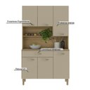 Ver imagem 5 de Armário de Cozinha Compacta 6 Portas 1 Gaveta Apolo - Freijó/vanilla