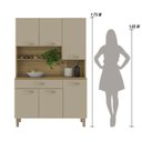 Ver imagem 4 de Armário de Cozinha Compacta 6 Portas 1 Gaveta Apolo - Freijó/vanilla