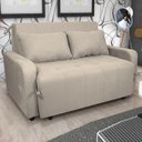 Ver imagem 2 de Sofá-cama 138cm 2 Lugares com Tecido Suede Multimóveis Cr45259 Bege