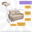Ver imagem 3 de Sofá-cama 138cm 2 Lugares com Tecido Suede Multimóveis Cr45259 Bege