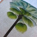 Ver imagem 3 de Capa de Almofada Linho Palmeira Verde Moldura Marrom 45x45cm - Palmeira 2