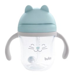 Copo de transição infantil para bebês com alça removível 220ml - Azul - 1
