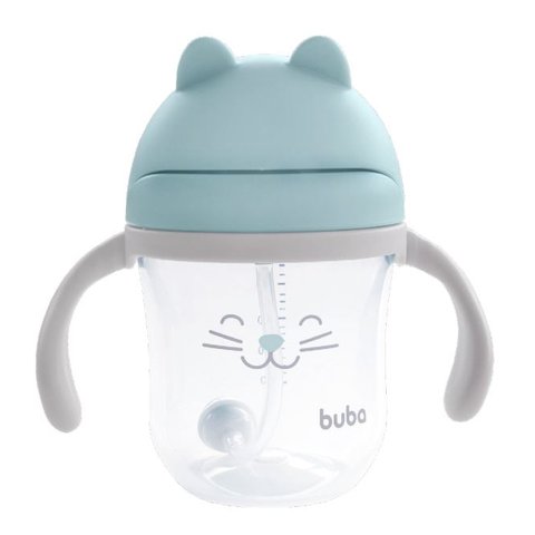 Copo de transição infantil para bebês com alça removível 220ml - Azul