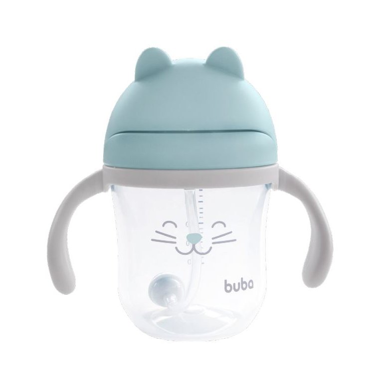 Copo de transição infantil para bebês com alça removível 220ml - Azul