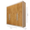 Ver imagem 4 de Guarda Roupa Solteiro 100% MDF 4 Portas 3 Gavetas Aurora - Móveis Europa - Off White/Peróba