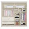 Guarda Roupa Solteiro 100% MDF 4 Portas 3 Gavetas Aurora - Móveis Europa - Off White/Peróba - 3