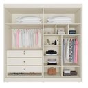 Ver imagem 3 de Guarda Roupa Solteiro 100% MDF 4 Portas 3 Gavetas Aurora - Móveis Europa - Off White/Peróba
