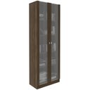Ver imagem 5 de Armário Escritório Home Office 2 Portas de Vidro 4 Prateleiras Cannes 171x59 T01 Nogal - Lyam