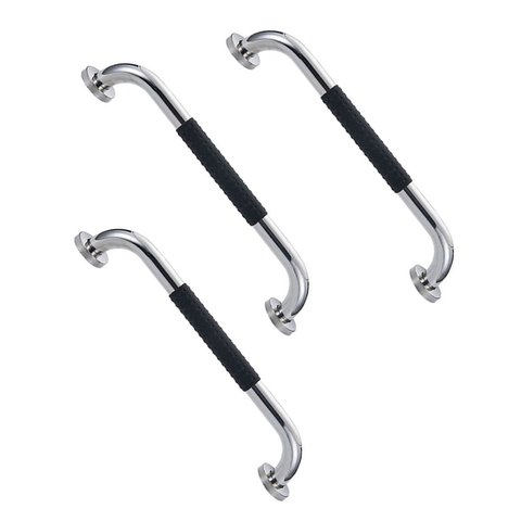 Barra de Apoio 40cm Inox Suporte Antiderrapante Kit 3 Unidades Idoso Criança Gestante Cadeirante Ban