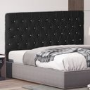 Ver imagem 2 de Cabeceira de Cama Box Bella Casal 140 Cm Suede Botão Cristal Preto Ec Móveis