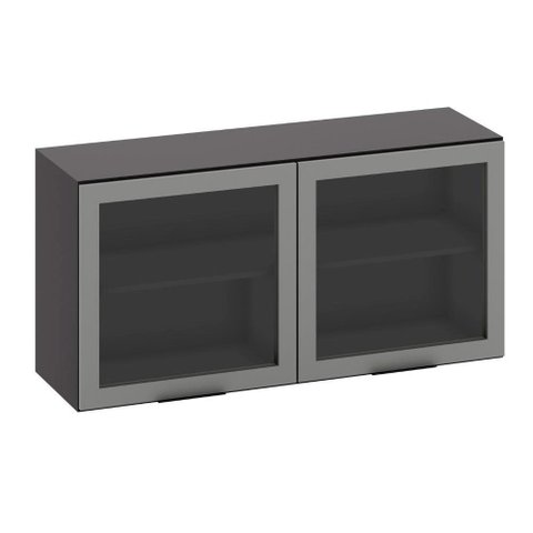 Armário Aéreo 2 portas Vidro 120cm Etna Poliman Móveis