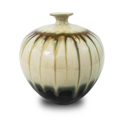 Vaso Decorativo Cerâmica Bege 21X17X17