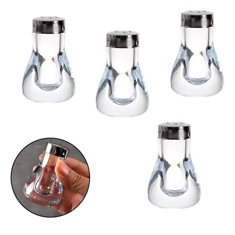 4 Saleiros 35 Ml com Tampa Metálica Pequeno 8cm Pimenteiro