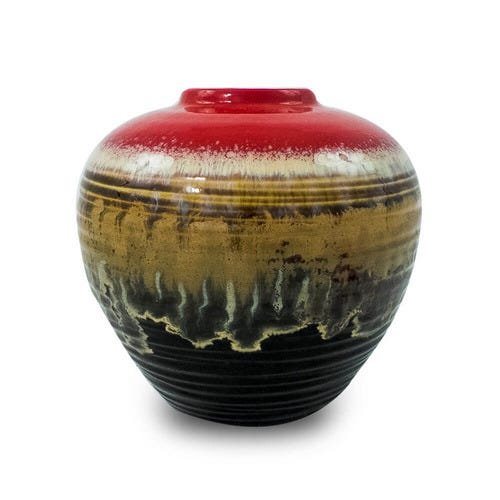Vaso Decorativo Cerâmica Vermelho 17X18X18