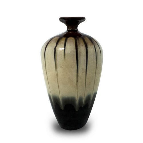 Vaso Decorativo Cerâmica Bege 31X17X17
