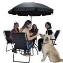 Ver imagem 4 de Conjunto Mesa Cadeira Guarda Sol Articulavel Deck Ombrelone Piscina Area Lazer Descanso Praia Varand