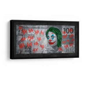 Quadro Coringa Money 122x61cm Moldura Preta