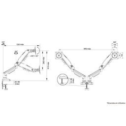 Kit Suporte Articulado Monitor e Notebook Pistão F160 Nb + Bandeja Apoio Nbh-1 - 2