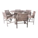 Ver imagem 1 de Mesa Giratória 1,20m + 6 Cadeiras Alumínio E Corda Náutica