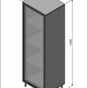 Ver imagem 3 de Estante Cristaleira Alta 1 Porta Vidro 3 Prateleiras