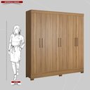 Ver imagem 4 de Guarda Roupa Casal 6 Portas e 3 Gavetas York - Amêndola Touch Amêndola Touch