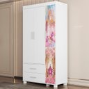Ver imagem 2 de Guarda Roupa Infantil 89cm com 3 Portas Carruagem Rosa Z53 - Mpozenato
