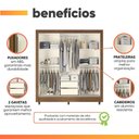 Ver imagem 2 de Guarda Roupa Casal Nice 3 Portas de Correr 2 Gavetas em MDF-MDP Madeirado-Off White Santos Andirá