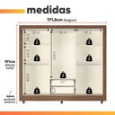 Ver imagem 4 de Guarda Roupa Casal Nice 3 Portas de Correr 2 Gavetas em MDF-MDP Madeirado-Off White Santos Andirá