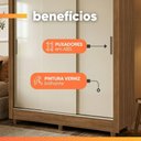 Ver imagem 6 de Guarda Roupa Casal Nice 3 Portas de Correr 2 Gavetas em MDF-MDP Madeirado-Off White Santos Andirá