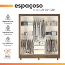 Ver imagem 7 de Guarda Roupa Casal Nice 3 Portas de Correr 2 Gavetas em MDF-MDP Madeirado-Off White Santos Andirá