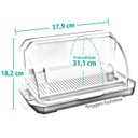 Ver imagem 3 de Suporte Porta Pão com Tampa Fixa Transparente e Porta Faca Premium UZ Preto