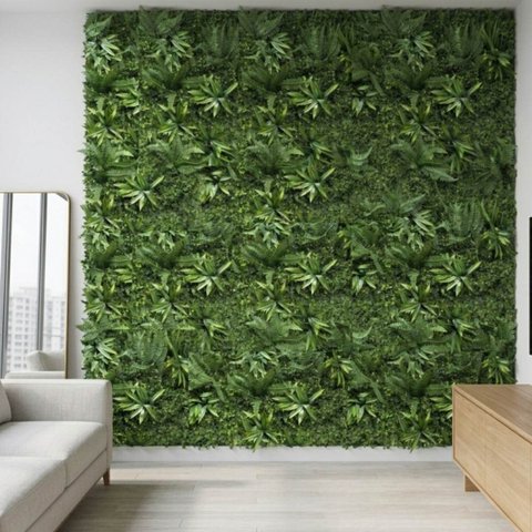 3,5m² Kit Placas Parede Verde Artificial 3d Folhagem Densa Premium