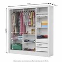 Ver imagem 3 de Guarda Roupa Casal Dubai 3 Portas de Correr e 3 Gavetas Carioca Móveis