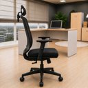 Ver imagem 1 de Cadeira de Escritório Diretor Ergonômica Giratória Reclinável Apoio Cabeça Regulagem Altura Netflex