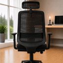 Ver imagem 6 de Cadeira de Escritório Diretor Ergonômica Giratória Reclinável Apoio Cabeça Regulagem Altura Netflex