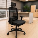 Ver imagem 4 de Cadeira de Escritório Diretor Ergonômica Giratória Reclinável Apoio Cabeça Regulagem Altura Netflex