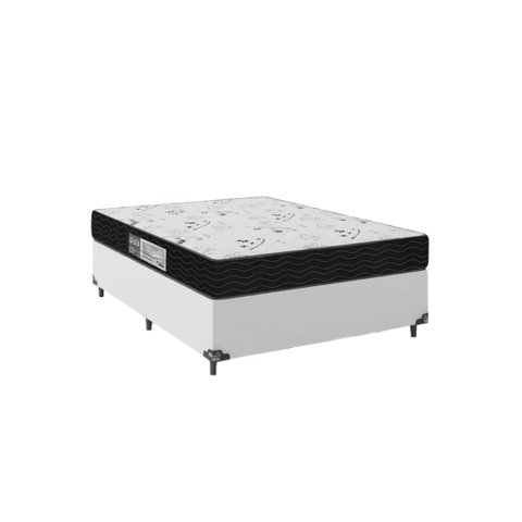 Cama Box Viúva + Colchão D33 One Face - 56x128x188cm - E-shop Casa - Couro