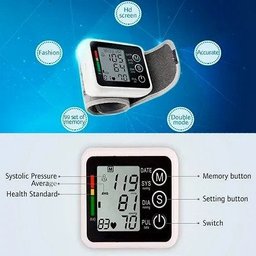 Medidor De pressão Digital Esfigmomanômetro Elétrico Com Voz - 8
