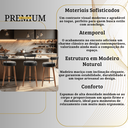 Ver imagem 7 de Kit 2 Banquetas Altas 60 Cm Estofada Corino com Encosto Retrô P/ Cozinha Área Gourmet Balcão - Izis: