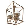 Pendente Rustico Estilo Lampião Decorativo Com cúpula De algodão Libertas Rosas Artesanato Dourado - 5